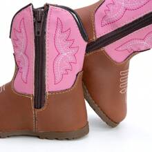 Baby Texan Booties Cheap Soft Comfortable Children's Shoes + 01 Pair Of Cotton Socks Ubuntu Baby Promotion - 淺粉色 - 查看 5