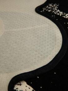 1pc Flower Pattern Black Sofa Cushion Cover, Modern Chenille Anti-Slip Anti-Cat Scratch Sofa Seat Pad For Living Room Daily Use