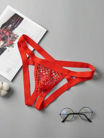 男士纯色双丁字裤，网眼薄纱丁字裤透气舒适弹力比基尼丁字裤，运动护身符，男士性感内衣作为礼物