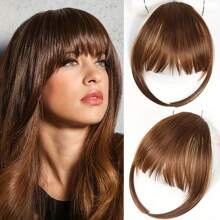 Extension per capelli con frangia molletta-in sintetici, colori marrone, nero e oro, frangia con accessori per capelli da donna, per aumentare il volume dei capelli e da indossare quotidianamente