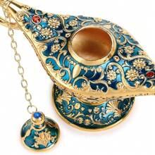 复古魔法灯精灵收藏版，传奇魔法灯精灵许愿灯罐，适用于家庭/婚礼餐桌装饰，可收藏的稀有经典阿拉伯道具罐和精致的派对/生日/圣诞节礼物