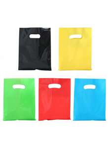 10 件纯色塑料手提袋，带手柄，礼品袋，礼品包装袋，生日派对婚礼节日派对用品，派对礼品，派对装饰品，圣诞节 - 彩色 - 查看 11