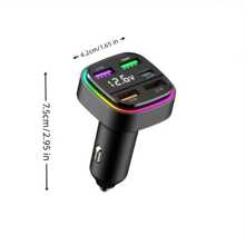 1 件 25W PD 五合一车载充电器，带 QC3.0，快速充电 USB 适配器兼容 Iphone 16/15/14/13 系列，通用兼容性，LED 显示屏，智能温控，汽车点烟器插头充电器配件 - 黑色 - 查看 2