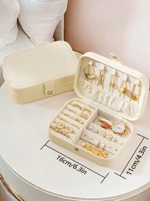 Luxury Leather Jewelry Box, Jewelry Organizer, Ring Box. Retro PU Leather Jewelry Box For Women, For Storing Earrings, Necklaces, Rings, Bracelets, Watches And Other Accessories, Perfect Mother's Day Gift Back To School