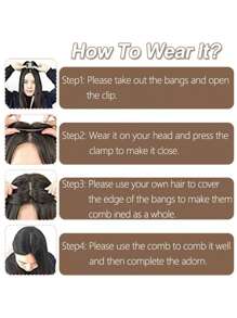 13*13cm Women's Real Hair Topper, Suitable For Thinning Hair, Silk Base, With Fluffy Bangs, #4 Light Brown Color, Silk Base, Adds Volume, Curly - S4 - View 7