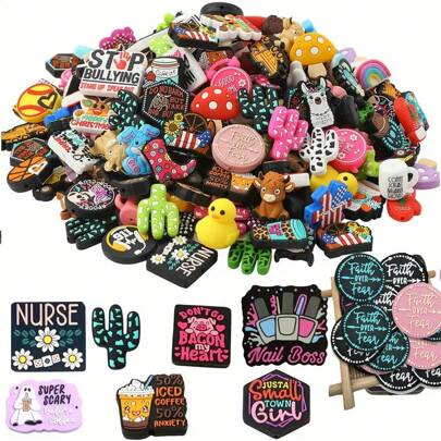 5/8/50pcs Multi-Color Silicone Bead Assortment, Jewelry Making, DIY Crafts For Key Chain, Bag Decor, Bracelet, Necklace