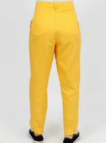 Formal Twill Pants - 黃色 - 查看 2