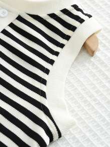 Bộ 2 áo ba lỗ và quần vải dệt kim thường ngày cho bé gái mùa hè - màu đen - Xem 5