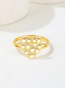 1pc Minimalist Textured Gold Geometric Square Pattern Ring, Unisex, New Release, Suitable For Holiday Wear - ring - View 17