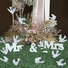60pcs, 1.5 Inch Resin Micro Bird Crafts, Small White Models, Cute Pigeon, Peace Bird Models, Lawn Statue Decorations, For Crafts, Wedding Cake Decorations