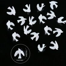 60pcs, 1.5 Inch Resin Micro Bird Crafts, Small White Models, Cute Pigeon, Peace Bird Models, Lawn Statue Decorations, For Crafts, Wedding Cake Decorations