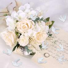 60pcs, 1.5 Inch Resin Micro Bird Crafts, Small White Models, Cute Pigeon, Peace Bird Models, Lawn Statue Decorations, For Crafts, Wedding Cake Decorations