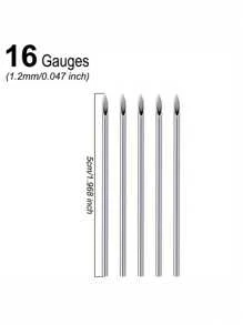2/5/10PCS 14G Piercing Needles, Hollow Needles Stainless Steel Disposable Sterile Piercing Needles For Belly Navel Ear Cartilage Nose Lip Tongue Nipple Piercing