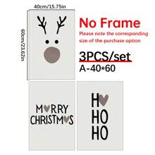 3pcs/Set ​Poster For | Decoration | Wallpapers | Mural | Reindeer Merry HoHoHo| Time Advent, Wall Canvas Decor, Ideal Gifts For Hallway Bedrooms And Living Room Home Decor Christmas Decorations Room Decor Christmas - Multicolor - View 14