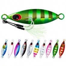 1PC 10-60g Metal Slow Jig Heavy Sinking Minnow 3D Eyes Laser Fishing Bait 5-8.5cm Fishing Trolling Lure