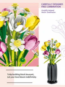 Mô hình đồ chơi gạch, trang trí hoa gạch, khối xây dựng trang trí nhà cửa, phù hợp cho lứa tuổi từ 10 trở lên, quà tặng Giáng sinh/sinh nhật - Nhiều màu - Xem 10