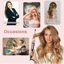 Rizador cónico de oro de 1325mm, adecuado para uso doméstico con control de temperatura de 1 nivel, incluye 1 guante resistente al calor - Tipo de Enchufe A USA (110-127V) - Ver 5