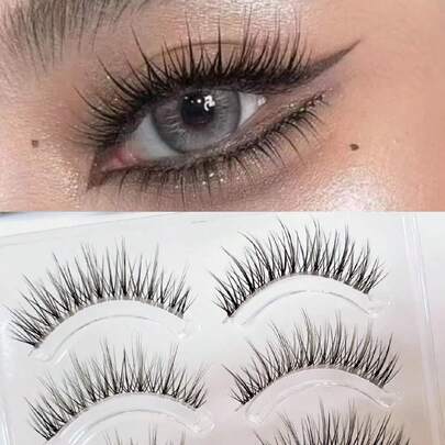 10 sợi mi giả xoăn tự nhiên pha trộn phong cách châu Á