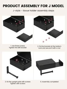 1pc Toilet Paper Holder With Shelf, Bathroom Wipes Storage Box, Toilet Roll Paper Holder, Wall Mounted Tissue DispenserContainer, Bathroom Hanging Tissue Storage Rack, BathroomAccessories, Wall Mounted Toilet Roll Paper Storage Rack