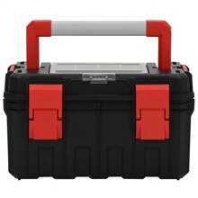 Spacious Black And Red Tool Box Organizer 45x28x26.5 Cm Durable Storage Solution For Tools And Accessories Outdoor Decor - Black - View 2