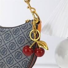 1pc Cherry Pendant, New Arrival Big Cherry Shaped Crystal Pendant, Keychain Pendant,Glitter Cherry Charm Keychain With Clip For Bag, Sparkling Resin & Metal Accessory For Purses And Bags For Women Backpack Accessories,Suitable For Young Girls, White-Collar College Students, Birthday Gifts, Valentines - Multicolor - View 6