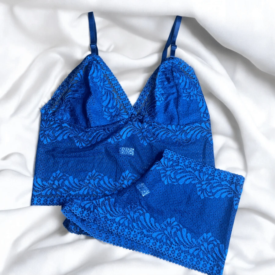 Lace Set Waiting Husband Feminine Sensual With Lining Without Pads Sexy Baby Doll Lingerie - 青碧色 - 查看 1