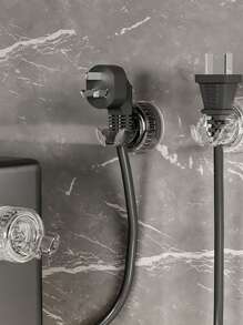 1pc Multi-Function Plug Outlet Holder With Suction Cup Leaf Shaped, Wall-Mounted Power Cable Organizer, Kitchen Outlet Rack Without Drilling,Bathroom,Kitchen,Bathroom Organizer,Garden Lights,Wall Hanging Hooks,Christmas Decoration,Key Holder,Key Holder Wall,Key Hanger - Multicolor - View 2