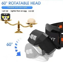 这款头灯采用优质 ABS 塑料制成，经久耐用，是夏日海滩度假的理想之选。5W XPG 主灯功率强劲，光束可达 200 米。3W COB 辅助灯提供多种模式，提供更多照明选择。IP65 防水等级。无论您是徒步旅行还是露营，都能轻松应对。 - 黑色 - 查看 6