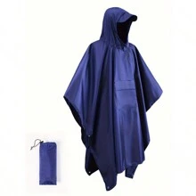 2 pièces/set Ponchos de pluie avec capuche et poches, Imperméable portable multifonction 3 en 1, Cape en PU imperméable, coupe-vent et anti-poussière, convient pour la randonnée, les voyages, le camping, la pêche, taille unisexe, plusieurs couleurs disponibles (sac de transport + imperméable avec poches)