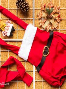 Christmas Themed  With Heart Belt And Bow - 紅色 - 查看 3