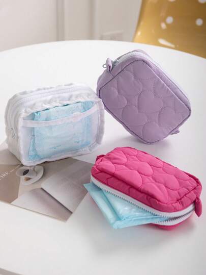 1个迷你Y2K女同风绗缝爱心图案卫生巾包，多功能百搭卫生巾收纳袋，简约可爱拉链化妆包，女士/女孩专用内袋，轻便小方包，卫生棉条收纳袋，秋冬季、感恩节、圣诞节礼物内袋（2024款）。化妆包、化妆袋、化妆品收纳包、化妆袋、包、梳妆台、化妆袋、旅行必备、收纳袋、旅行必备、梳妆配件、小化妆包、化妆袋、旅行必备、大容量、大化妆包、圣诞礼物、收纳袋、旅行、女士旅行必备礼物、收纳袋、手拿包/小手提包、化妆品收纳包、刷子收纳袋、迷你收纳袋、大容量收纳袋、女士礼物、圣诞礼物、女士礼物创意、化妆袋、旅行必备