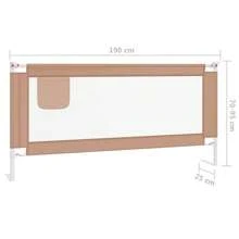Toddler Bed Rail Soft Fabric Guard Taupe 190x25 Cm Portable - Brown - View 7