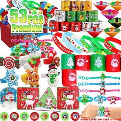 Christmas Decoration 53 Pcs Christmas Party Favors Toys For Kids, Bulk Christmas Goodie Bags Fillers, Prizes For Kids Classroom Rewards, Christmas Stocking Stuffers, Stress Relief Toys Pinata Fillers, Treasure Box, Random Color Style,Stocking Fillers Kids,Stocking Stuffers,Stocking Stuffers For Kids,Stocking Stuffers For Kids,Stocking Stuffers,Stocking Fillers Kids