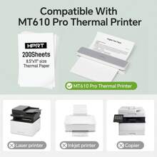 200 Sheets US Letter Thermal Paper 8.5 X 11 Inches, Compatible With HPRT MT610 Pro And Other Portable Printer, Thermal Printer Paper - MT610 Pro Special Paper - View 4