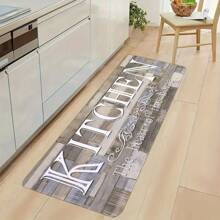 1pc Black Dirt-Resistant & Easy To Clean Versatile Kitchen Printed Absorbent Anti-Slip Kitchen Floor Mat, Suitable For Kitchen, Dining Room, Decoration - Multicolor - View 13