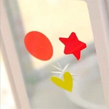 18 miếng/gói miếng dán tự dính hình trái tim nhiều màu sắc, dùng cho đồ thủ công DIY (hình trái tim, 18 miếng) - Nhiều màu - Xem 7