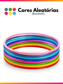 Kit 30 Hula Hoops For Children 65cm Adult Exercise Fitness Colorful Hoop Ring Toy - Random Colors - 隨機的 - 查看 2