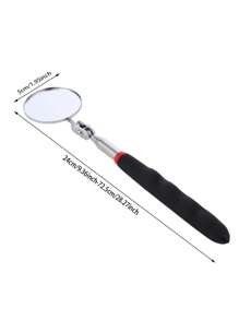 1 Pc Inspection Mirror Car Telescopic Detection Lens Inspection Round Mirror Reflector Mirror 360 Repair Tool, Undercar Inspection Universal Telescopic Folding Visitation Mirror, Universal Telescopic Folding Sight Glass For Vehicle Bottom Inspection, Adjustable Rod And 360 Degree Rotating Inspection Mirror, Telescopic Telescopic Detection Mirror, Automotive Telescopic Detection Tool Equipment, Auto Repair Tool, Car Diagnostic Tool