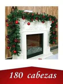 Guirnalda de 270 Centímetros de Largo Ideal para Decorar la Puerta, Ventana, Acompañado de Esferas Navideñas o Árbol de Navidad con Luces - Verde - Ver 2