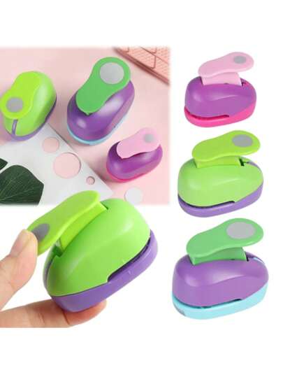 8 มม. 15 มม. 25 มม. 38 มม. 50 มม. สีสุ่มน่ารักสมุดภาพ DIY เครื่องตัดกระดาษที่ตัดแต่งลายนูนการ์ดทำรอบ Hole Punch