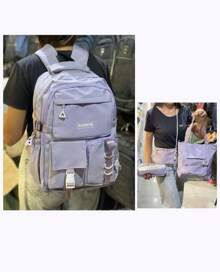Four-Piece Student Backpack - Màu xanh lam - Xem 3