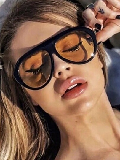 نظارات جديدة بإطار كبير الحجم من النمط الرجعي للنساء والرجال ، إكسسوارات للحفلات والأحداث العفوية ، نظارات فاخرة على الطراز الشارعي مناسبة لصيف البحر والعطلات والرحلات والأنشطة الخارجية