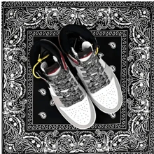 1 对彩色腰果花图案扁平鞋带，适用于运动鞋、帆布鞋、滑板鞋