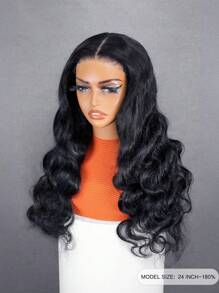 Wear & Go 6x4 Transparent Lace Glueless Body Wave Wig 180% Density 16-28 Inch Lace Closure Wigs Natural Black Pre-Plucked & Pre-Cut Daily Use For Women
