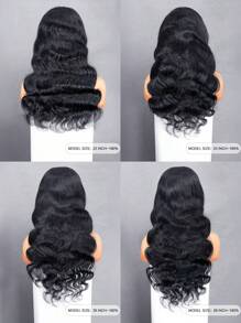 Wear & Go 6x4 Transparent Lace Glueless Body Wave Wig 180% Density 16-28 Inch Lace Closure Wigs Natural Black Pre-Plucked & Pre-Cut Daily Use For Women