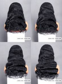 Wear & Go 6x4 Transparent Lace Glueless Body Wave Wig 180% Density 16-28 Inch Lace Closure Wigs Natural Black Pre-Plucked & Pre-Cut Daily Use For Women