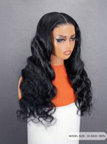 Wear & Go 6x4 Transparent Lace Glueless Body Wave Wig 180% Density 16-28 Inch Lace Closure Wigs Natural Black Pre-Plucked & Pre-Cut Daily Use For Women