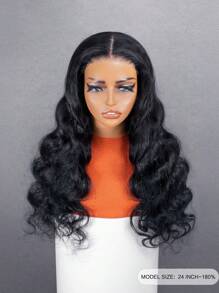Wear & Go 6x4 Transparent Lace Glueless Body Wave Wig 180% Density 16-28 Inch Lace Closure Wigs Natural Black Pre-Plucked & Pre-Cut Daily Use For Women