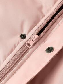 Women's Outdoor 2 In 1 Solid Color Thicker Warm Padded Coat For Couples, Winter