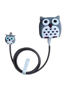 猫头鹰充电线保护器，Apple 20W 英国充电器适配器盖套装，卡通可爱创意设计，兼容 Apple 手机充电器线整理器 - 彩色 - 查看 9